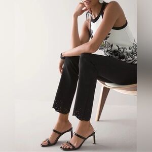 New with tags White House Black Market Black Laser Cut Hem Straight Ankle Pants